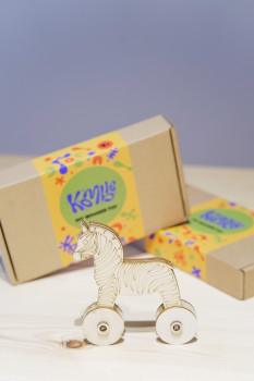 ხის სათამაშოს DIY ყუთი - ზებრა