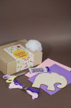 კერვის DIY ყუთი - სპილო