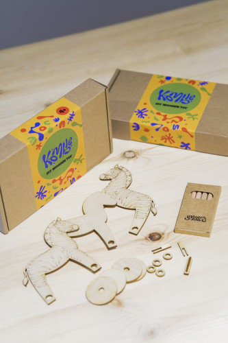 ხის სათამაშოს DIY ყუთი - ზებრა