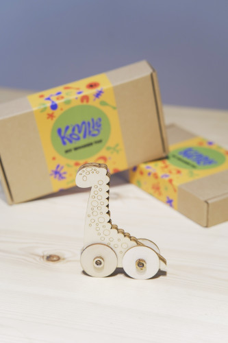 ხის სათამაშოს DIY ყუთი - დინოზავრი